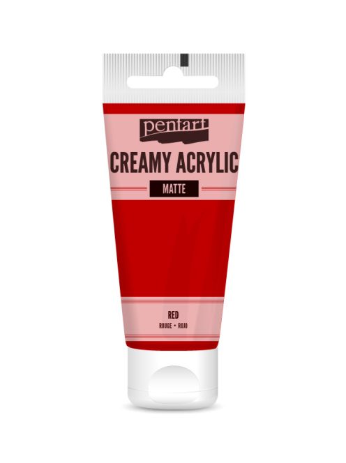 Pentart Krémes Akrilfesték - Matt Piros - 60ml