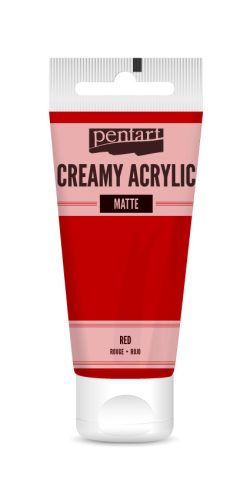 Pentart Krémes Akrilfesték - Matt Piros - 60ml
