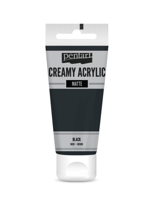 Pentart Krémes Akrilfesték - Matt Fekete - 60ml