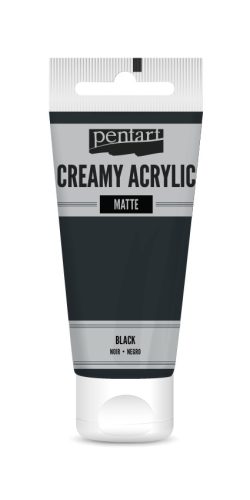 Pentart Krémes Akrilfesték - Matt Fekete - 60ml