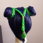 JoJo's Bizarre Adventure - Jolyne Cujoh cosplay paróka, zöld-kék