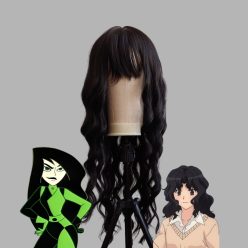 Fekete hosszú göndör cosplay paróka